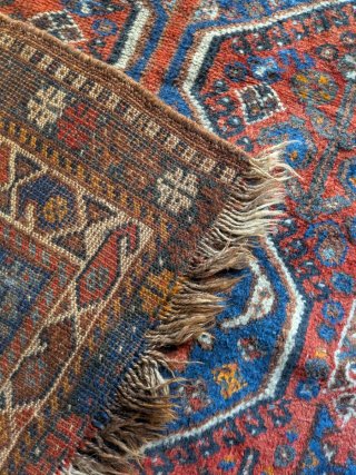 Tappeto Persiano Lana Vintage Blu Rosso