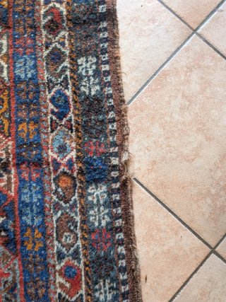 Tappeto Persiano Lana Vintage Blu Rosso