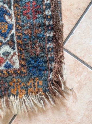 Tappeto Persiano Lana Vintage Blu Rosso