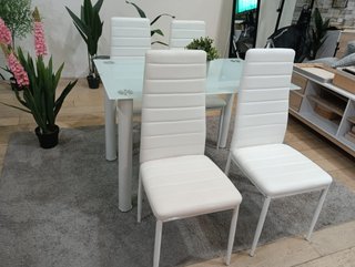 Mesa comedor y 4 sillas blancas CHOLLO!!