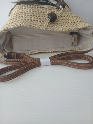 Bolso de rafia MAC&NOA beige y marrón