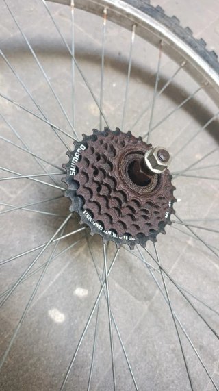Rueda trasera MTB con piñonera. Medida 24