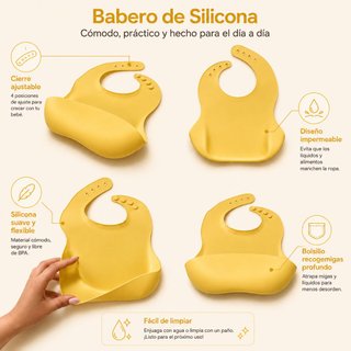 Pack 3 Baberos Silicona Bebé