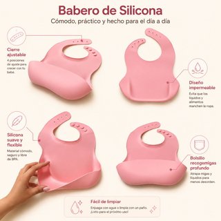 Pack 3 Baberos Silicona Bebé