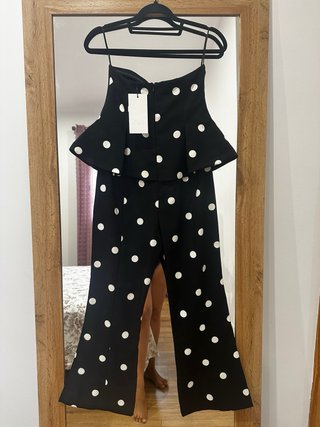 Mono Zara lunares negro y blanco