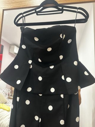Mono Zara lunares negro y blanco