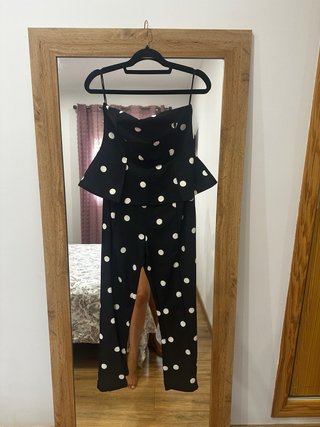 Mono Zara lunares negro y blanco