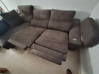 Sofá cheslong eléctrico gris