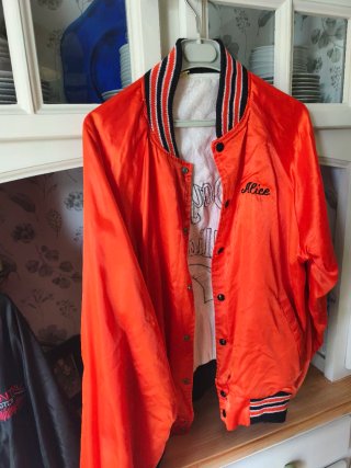 Chaqueta Vintage Doyles Billiards Naranja