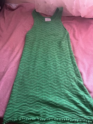 Vestido Zara verde tejido