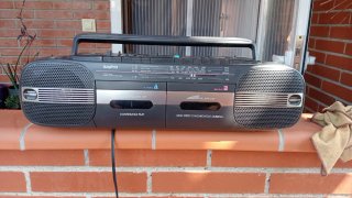 Radiocasete Sanyo Doble Cassette Negro/Plata