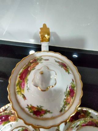 Royal Albert Tazas y Tetera Porcelana