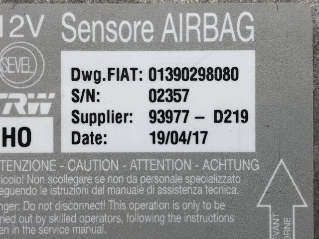 Centralita airbag Fiat 01390298080 93977D219