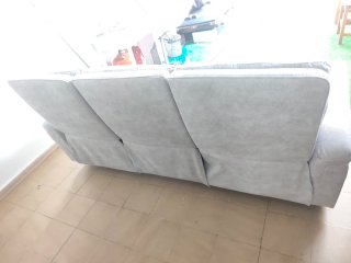 Sofá 3 plazas reclinables beige