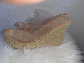 Sandalias Beige Plataforma Transparente