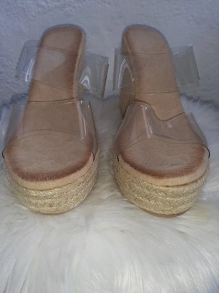 Sandalias Beige Plataforma Transparente