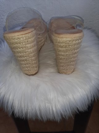 Sandalias Beige Plataforma Transparente