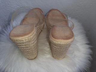 Sandalias Beige Plataforma Transparente