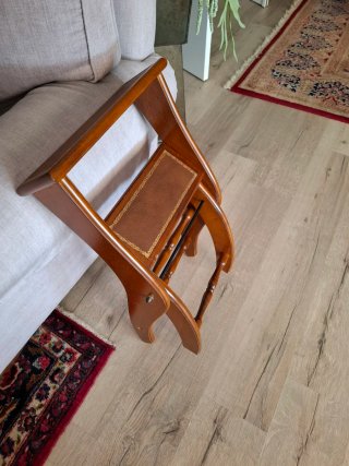 Escalera Biblioteca Estilo Inglés Madera y Piel