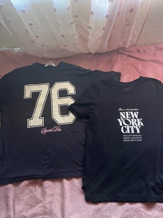 2 Camisetas Negras H&M y Lefties