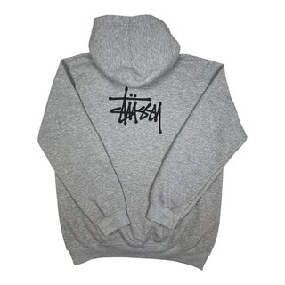 Felpa Stüssy Grigia Hoodie Logo Ricamato