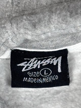 Felpa Stüssy Grigia Hoodie Logo Ricamato