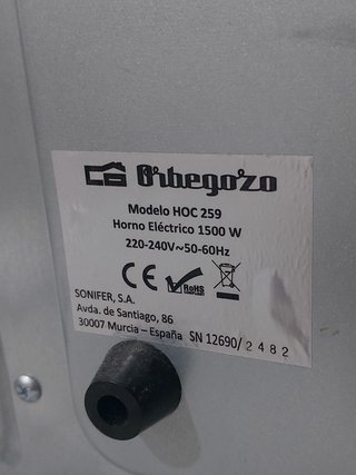 Horno Eléctrico de Sobremesa Orbegozo HOC 259