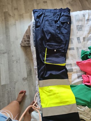 Pantaloncini da lavoro VESIN S.A. neri e gialli