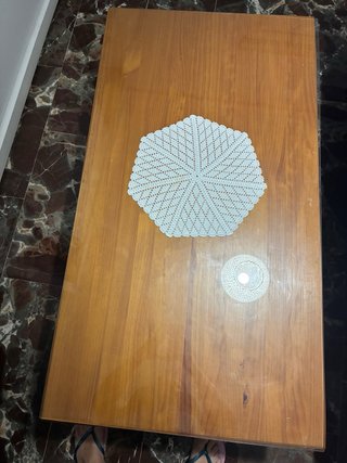 Mesa de centro madera y cristal incluido