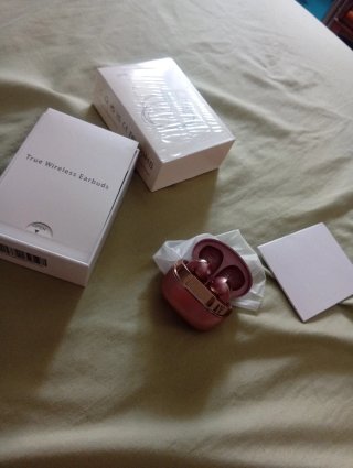 Auriculares Bluetooth True Wireless rosa metalizad