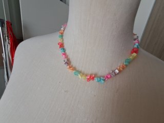 Collar vintage abalorios colores pastel