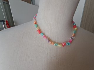 Collar vintage abalorios colores pastel