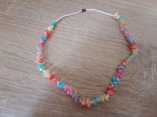 Collar vintage abalorios colores pastel