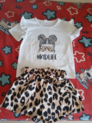 Completo estivo bambina (5 anni)  fantasia leopard