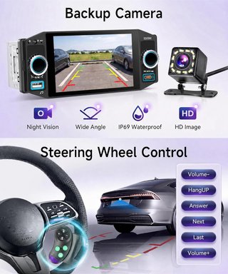 Radio Coche 1 DIN Carplay Inalámbrico Rimoody