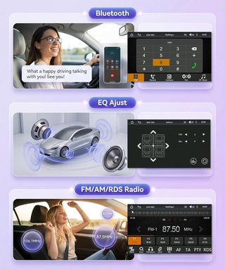 Radio Coche 1 DIN Carplay Inalámbrico Rimoody