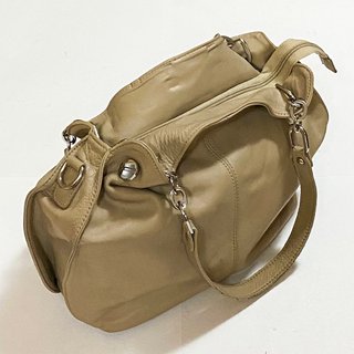 Gave Lux Borsa a Tracolla Taupe Beige Chiaro Pelle