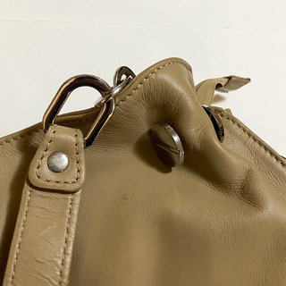 Gave Lux Borsa a Tracolla Taupe Beige Chiaro Pelle