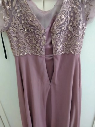 Abito donna elegante oro e viola rosa