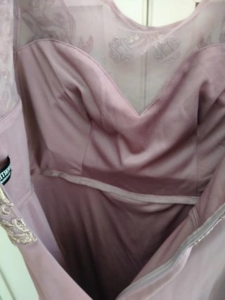 Abito donna elegante oro e viola rosa