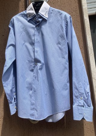 Camicia Zara Uomo Slim Fit Blu