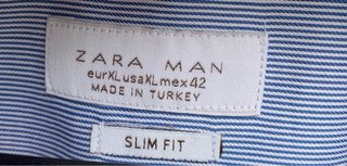 Camicia Zara Uomo Slim Fit Blu
