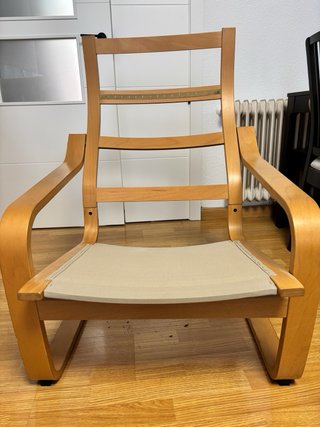 2 Poltrone POÄNG IKEA in legno con cuscino