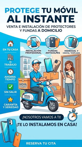 Fundas y protectores de móvil a domicilio