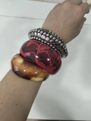 Lote 3 pulseras resina