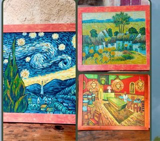 3 Reproducciones de Van Gogh Texturizadas
