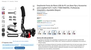 Volante Logitech G29 + Freno Mano Easy Homie