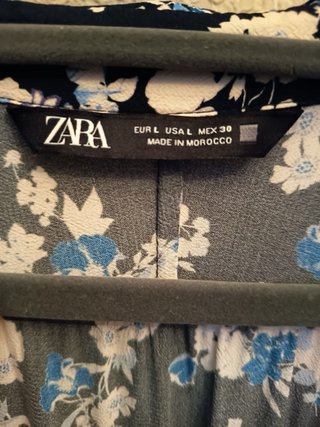 Vestido floral ZARA azul marino
