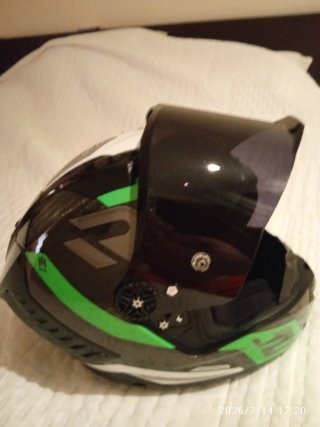 Casco Moto LS2 Thunder Negro/Verde talla M