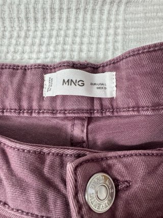 Pantalón ancho Mango rosa vino